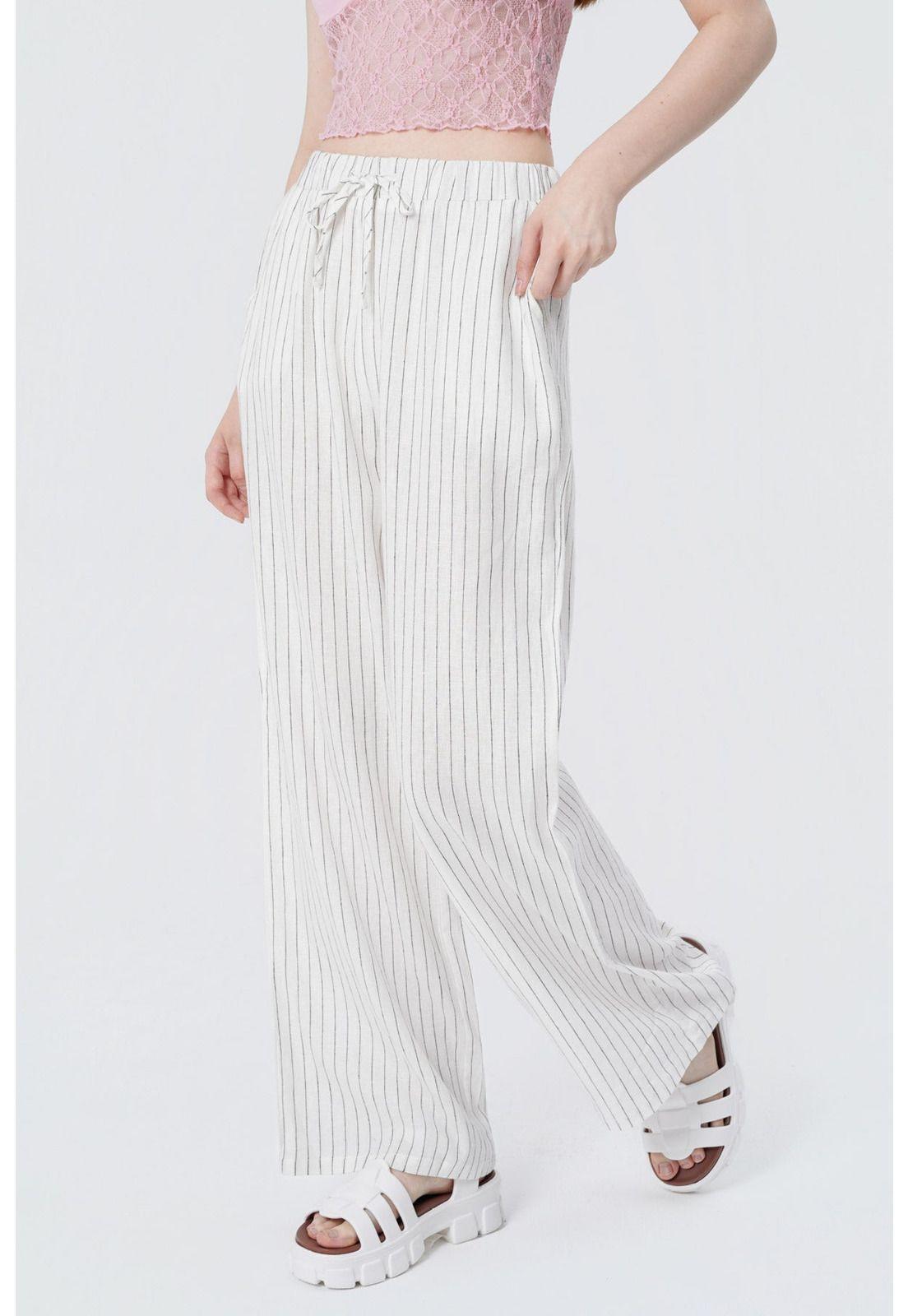 Pantalón Wide Leg Mujer Crudo-1