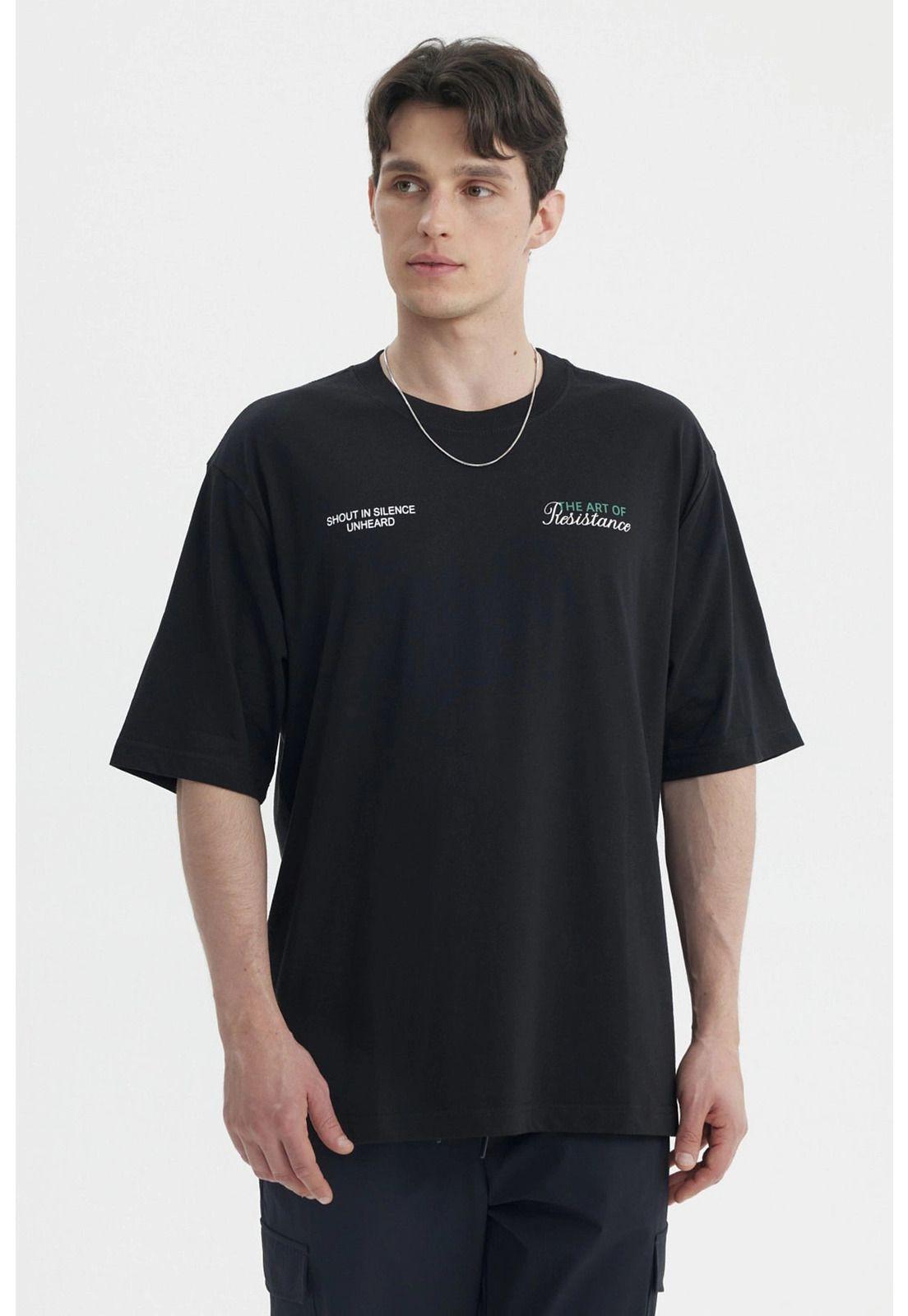 Polera Hombre Oversize Negro- lV-0