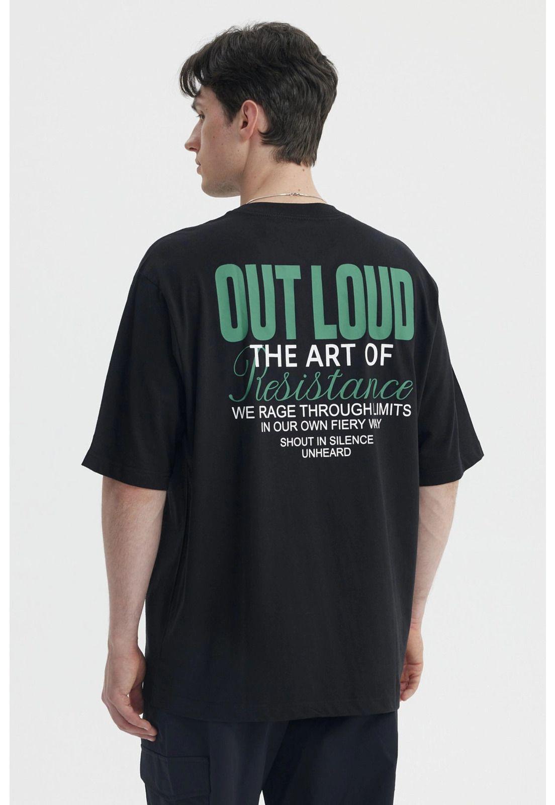 Polera Hombre Oversize Negro- lV-1