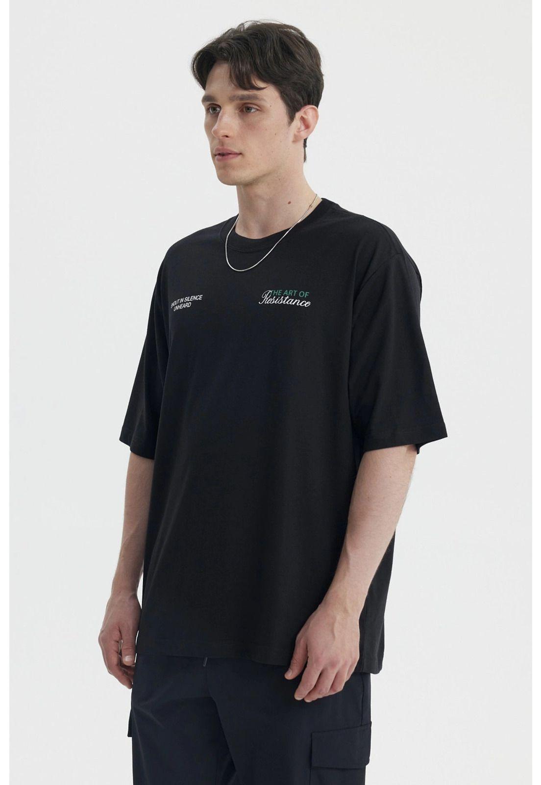 Polera Hombre Oversize Negro- lV-2