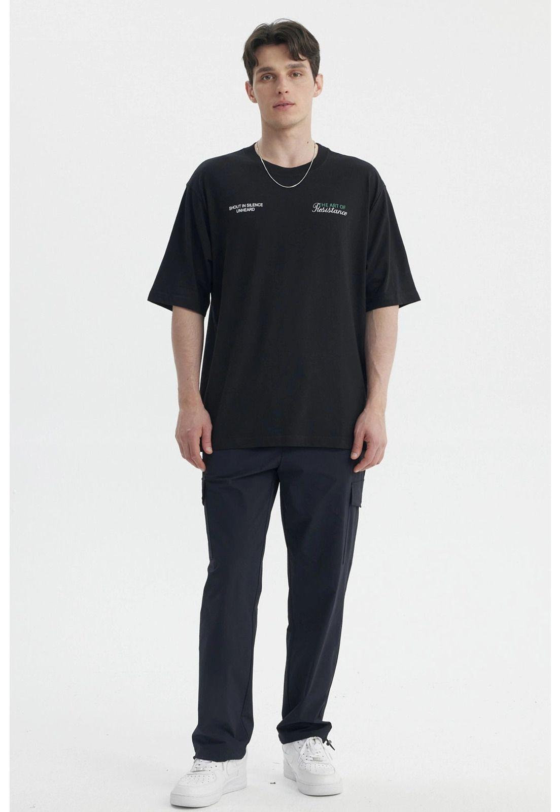 Polera Hombre Oversize Negro- lV-3