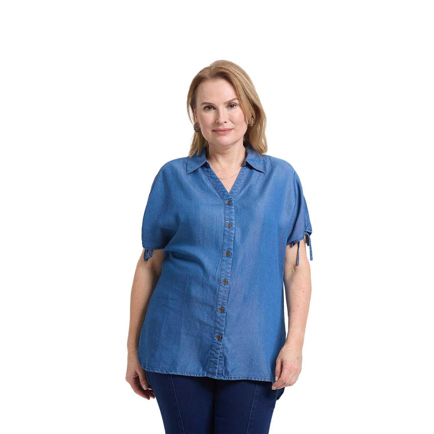 Blusa Mujer Con Ajustador Azul Fashion's Park-0