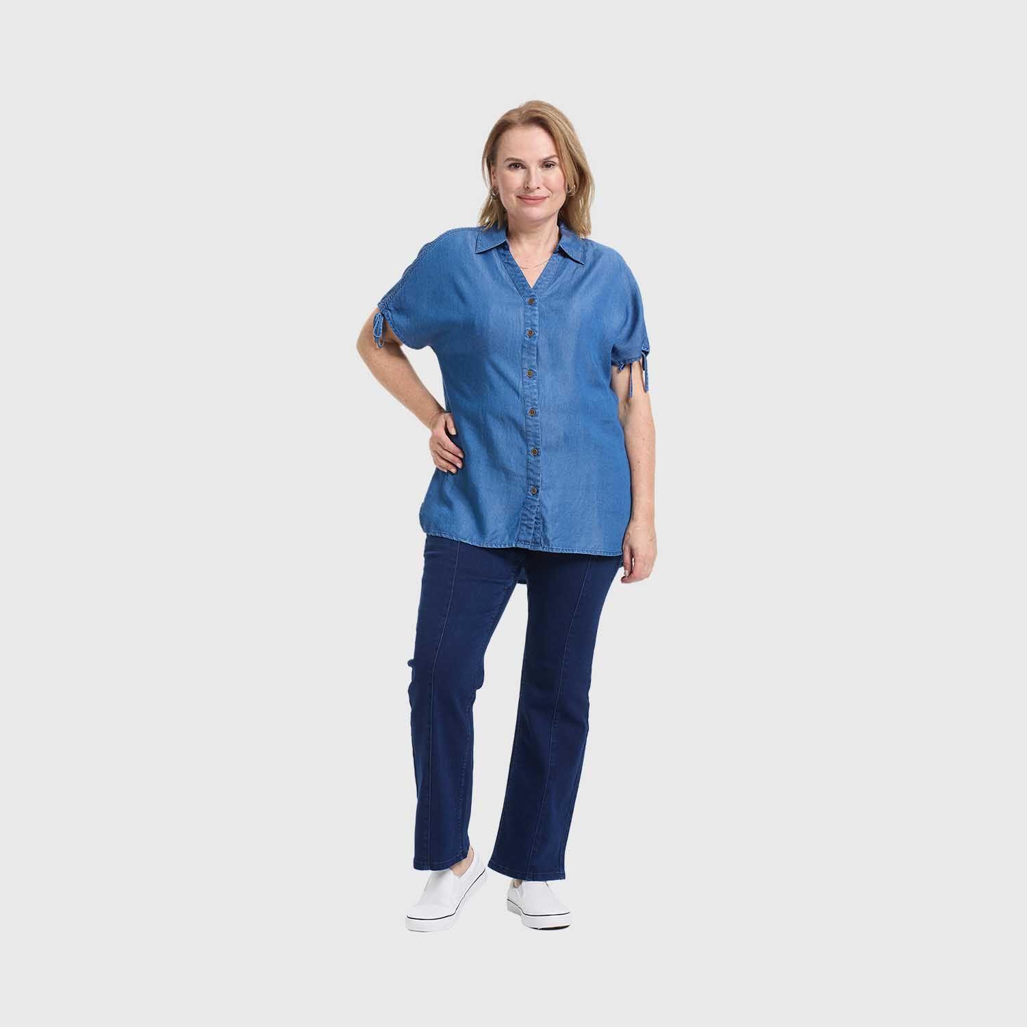 Blusa Mujer Con Ajustador Azul Fashion's Park-3