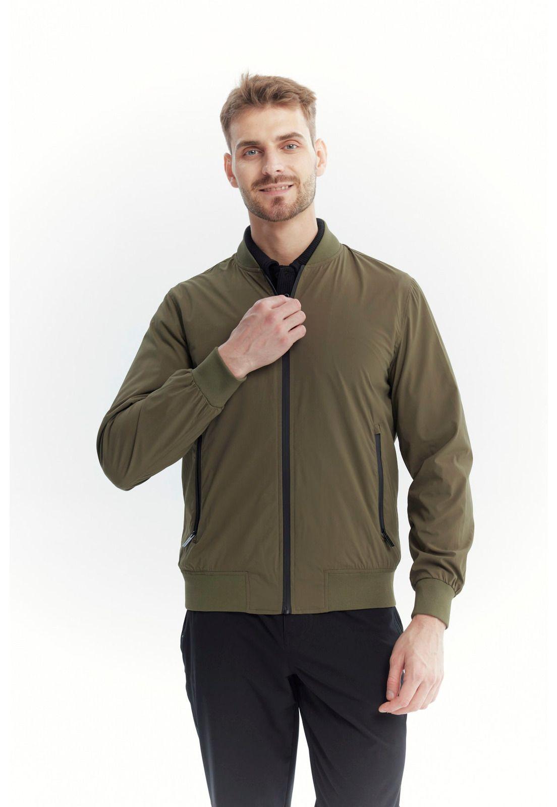 Chaqueta Hombre Slim Verde Olivo - ll-0