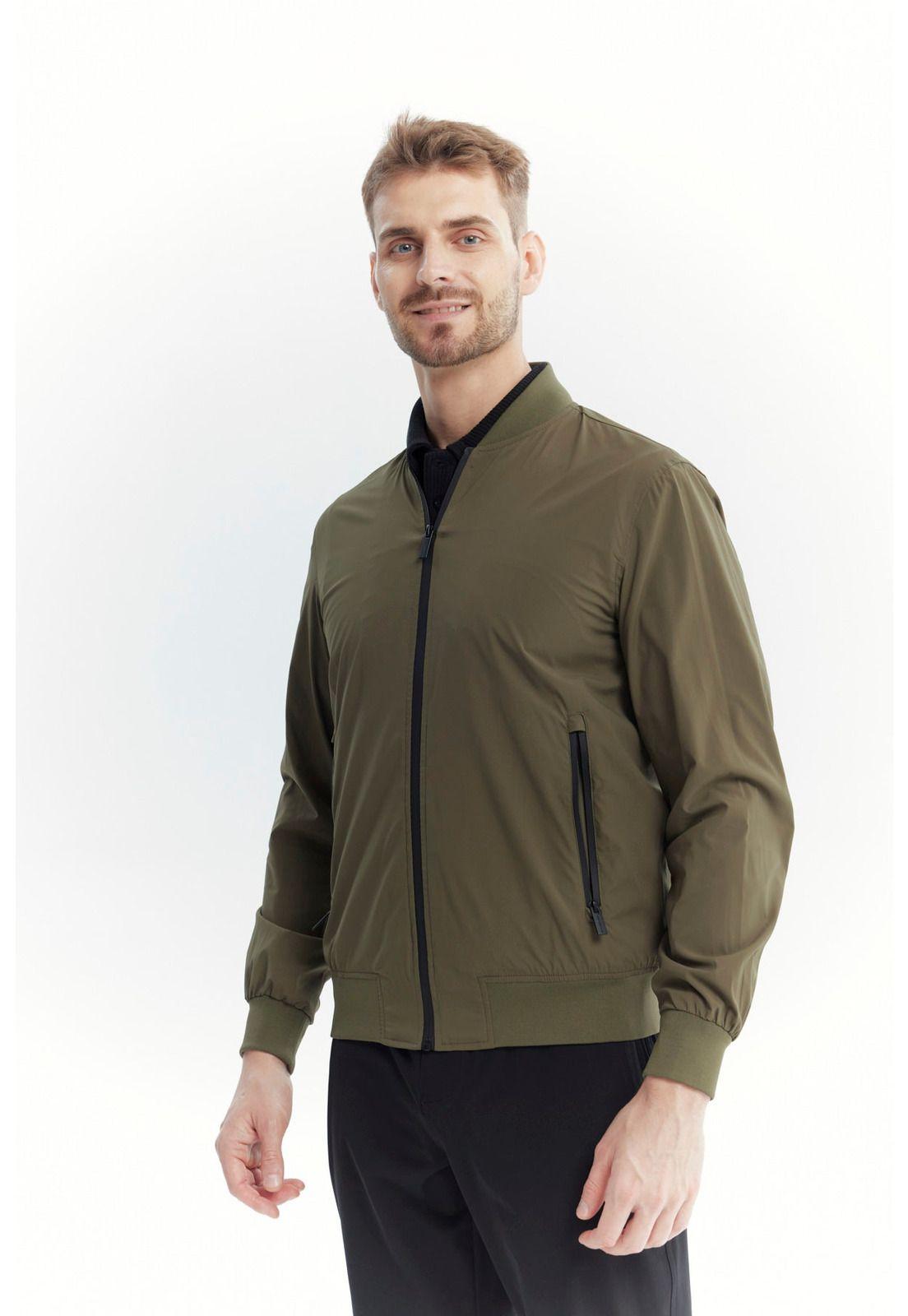 Chaqueta Hombre Slim Verde Olivo - ll-1