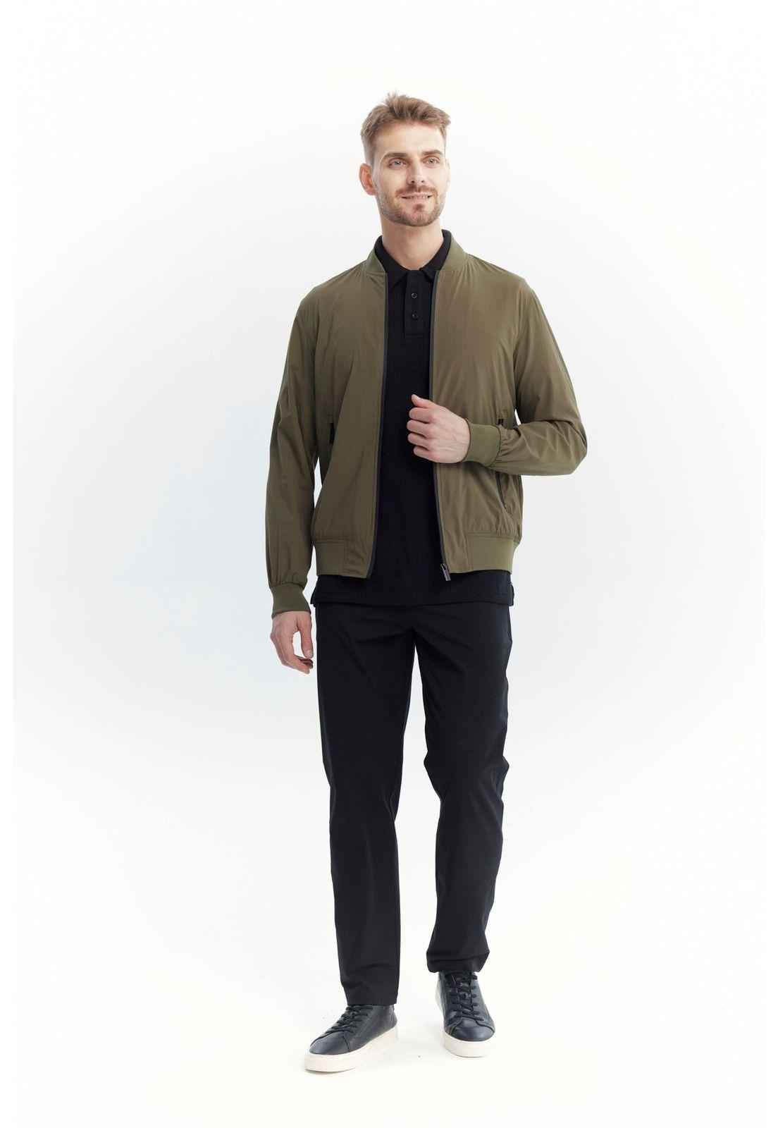 Chaqueta Hombre Slim Verde Olivo - ll-3