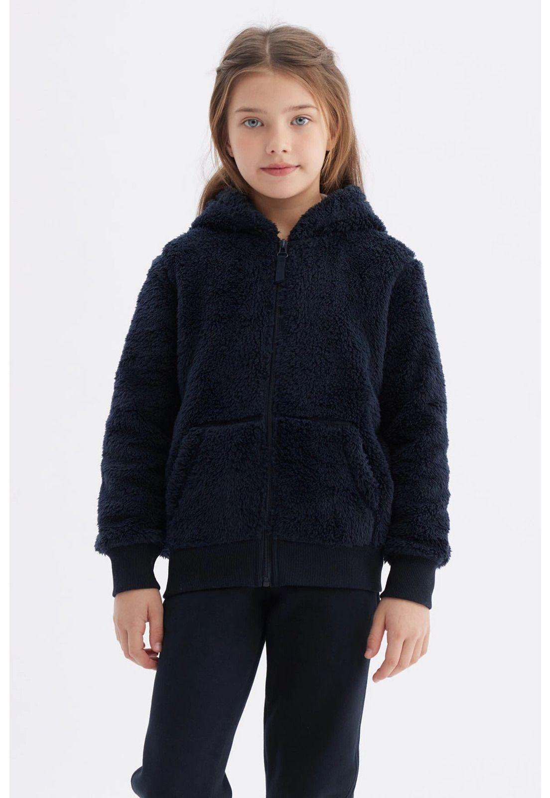 Polar Niña Peludo Azul Marino-0