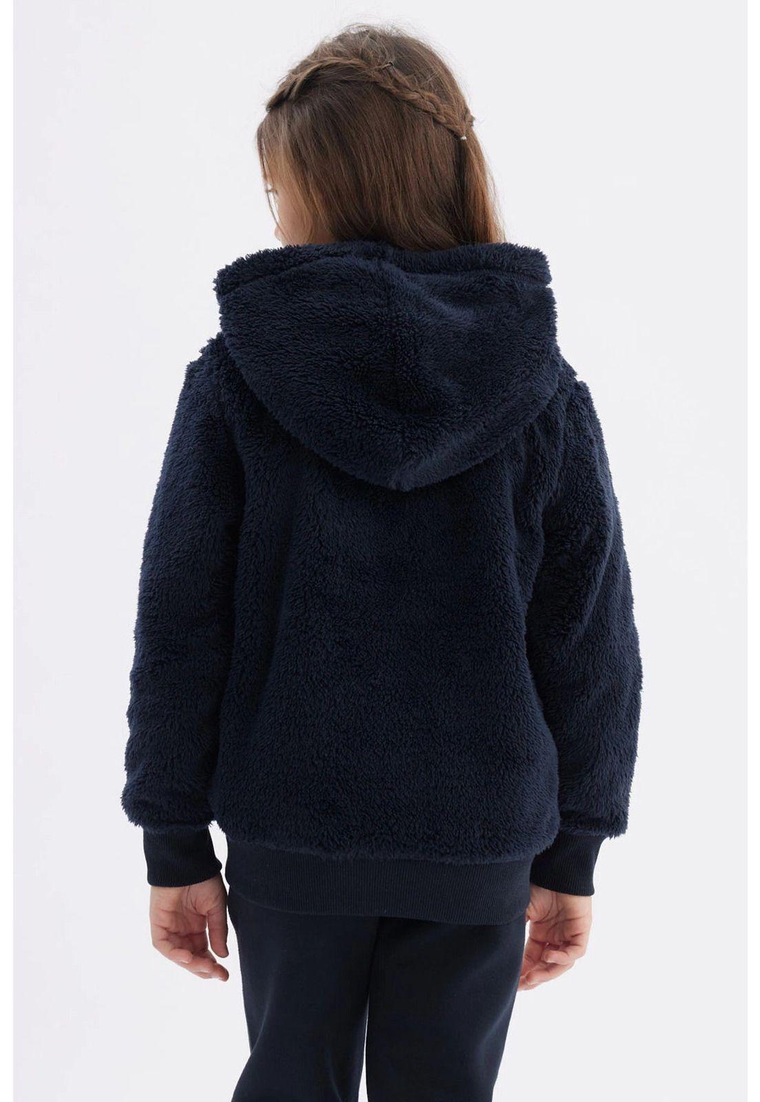 Polar Niña Peludo Azul Marino-2