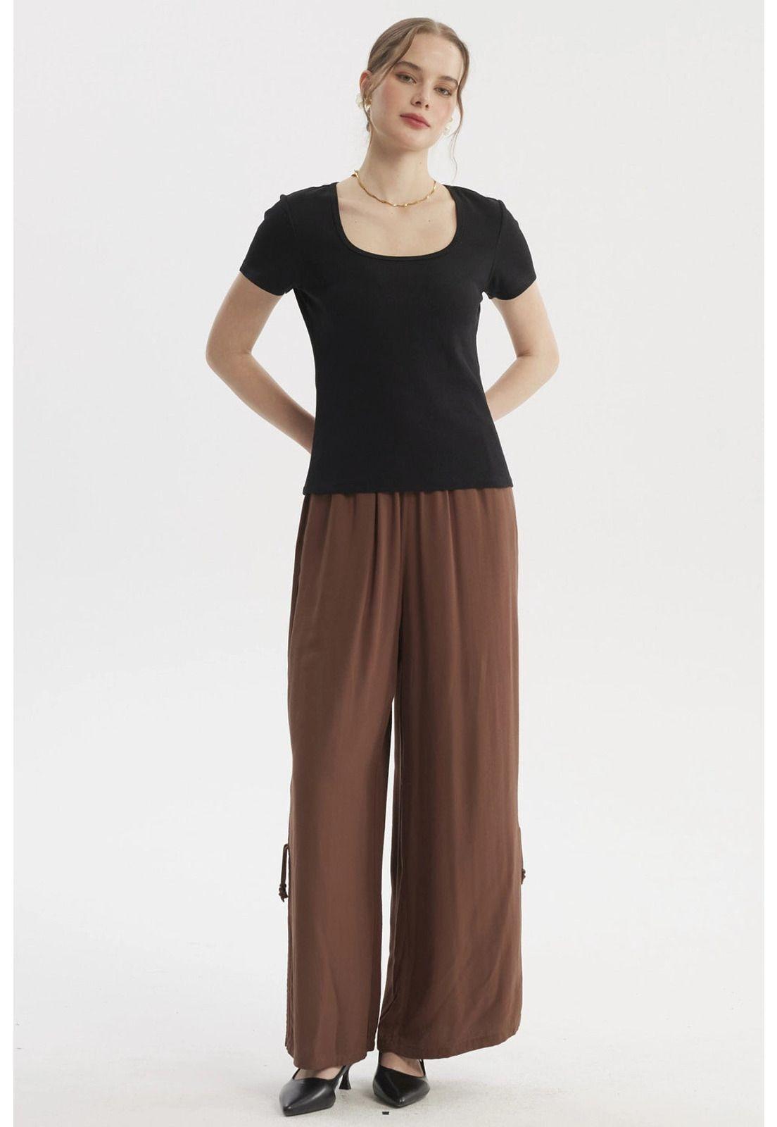 Polera Mujer Escote Cuadrado Rib Negro-3