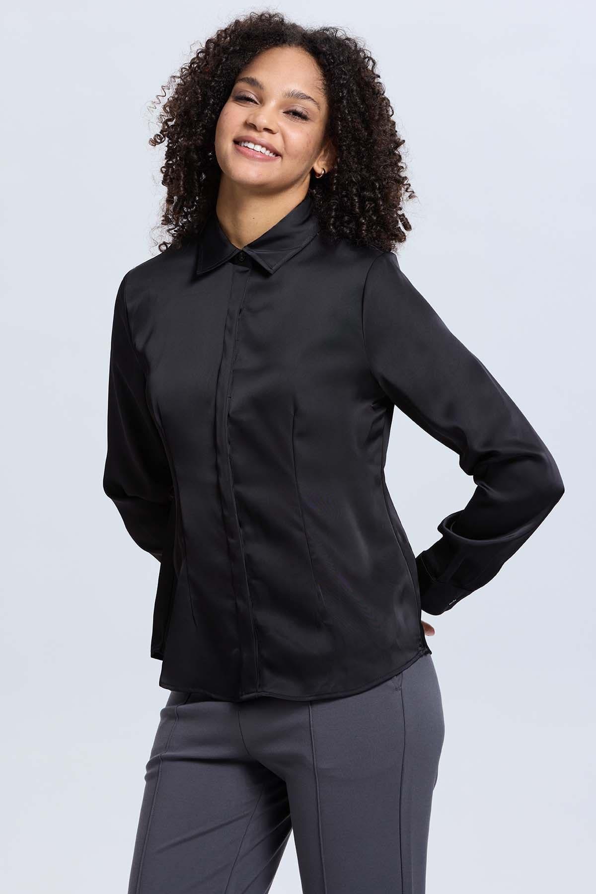 Blusa Mujer Abotonada Negro II-0