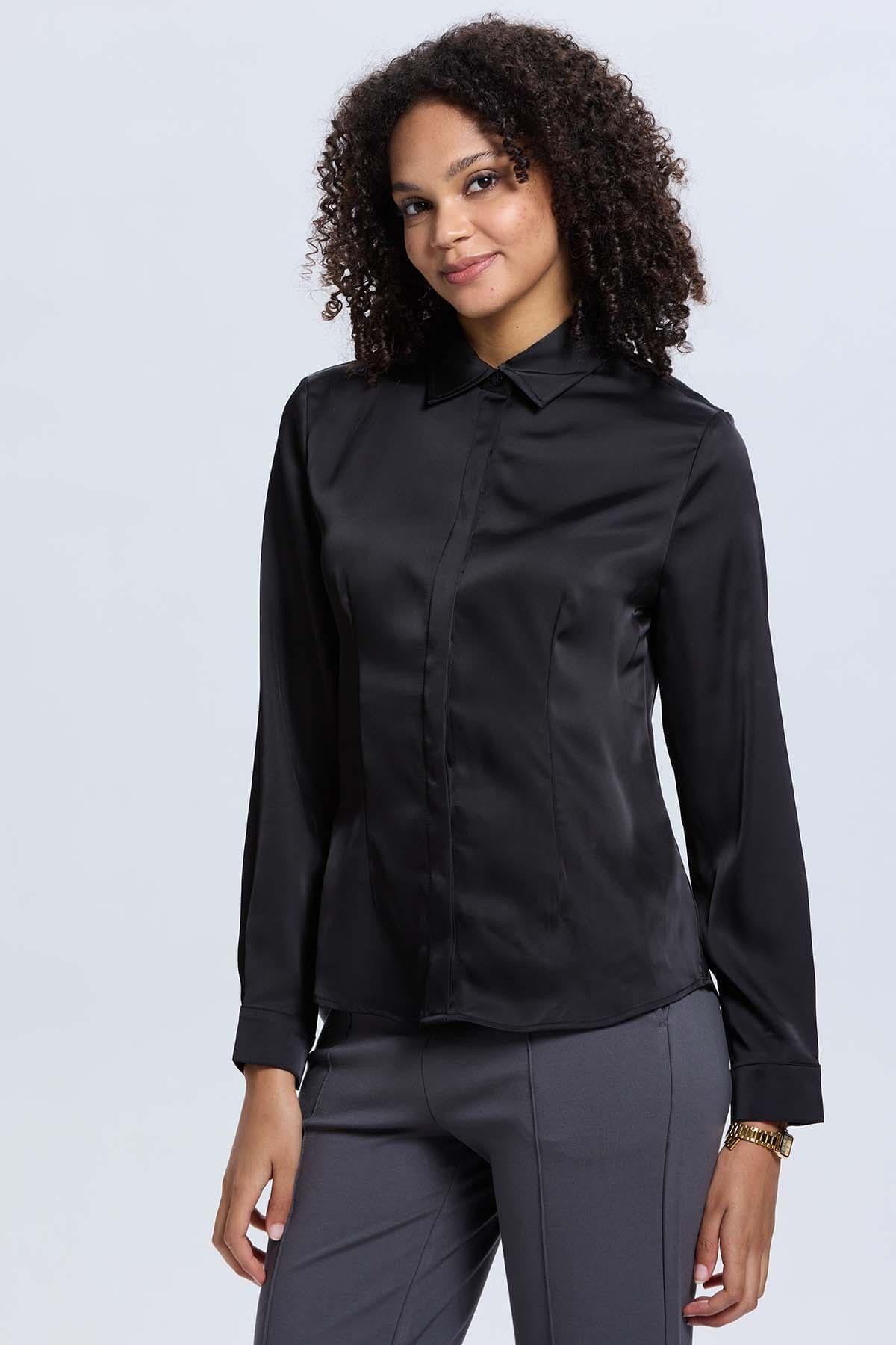Blusa Mujer Abotonada Negro II-1