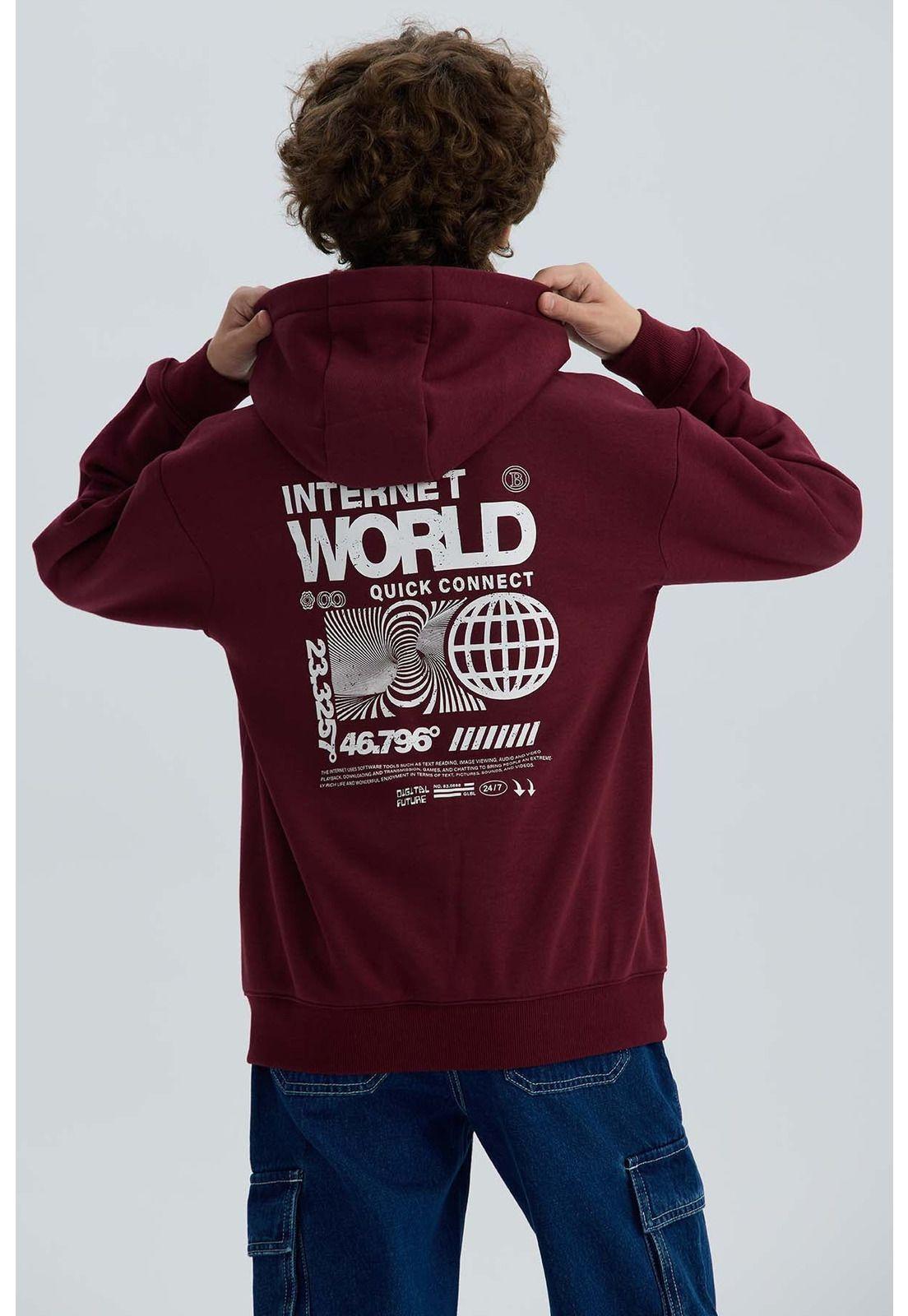 Polerón Niño Print Posicional Burdeo-1