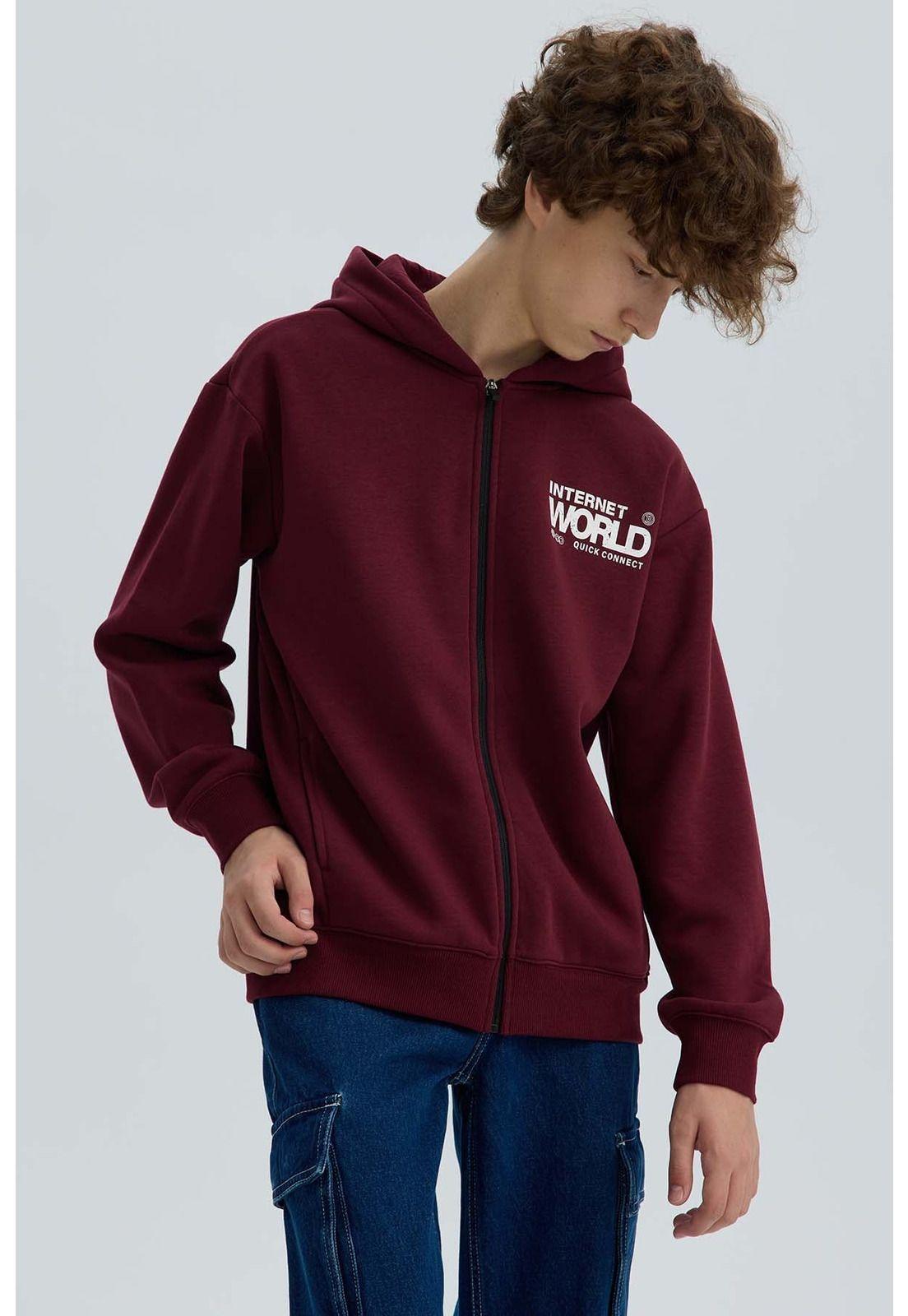 Polerón Niño Print Posicional Burdeo-2