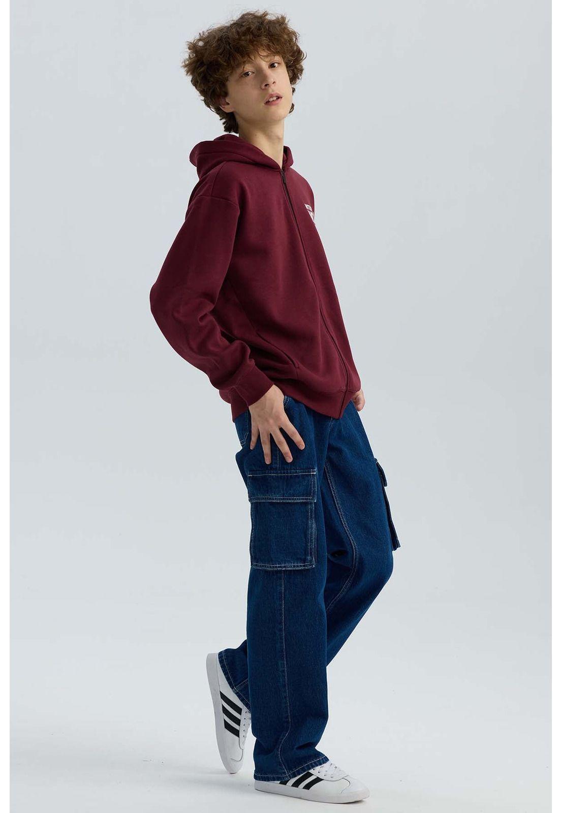 Polerón Niño Print Posicional Burdeo-3