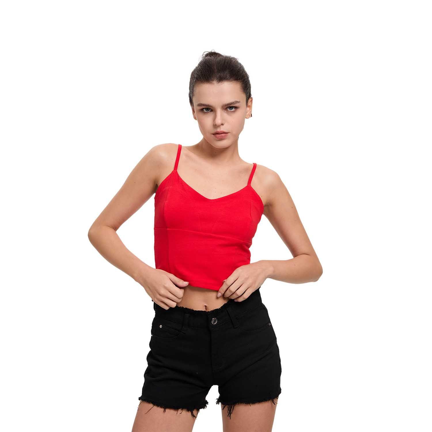 Polera Mujer Tiras Espalda Rojo Fashion's Park-0