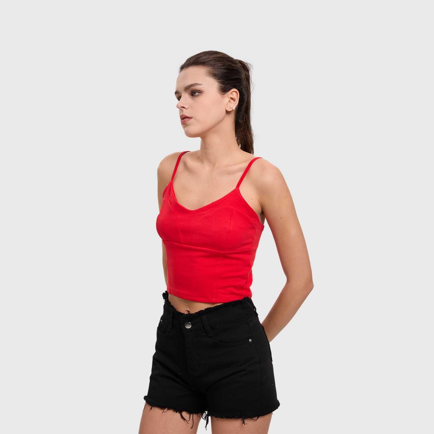 Polera Mujer Tiras Espalda Rojo Fashion's Park-1