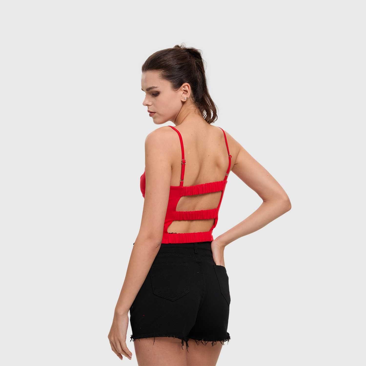 Polera Mujer Tiras Espalda Rojo Fashion's Park-2