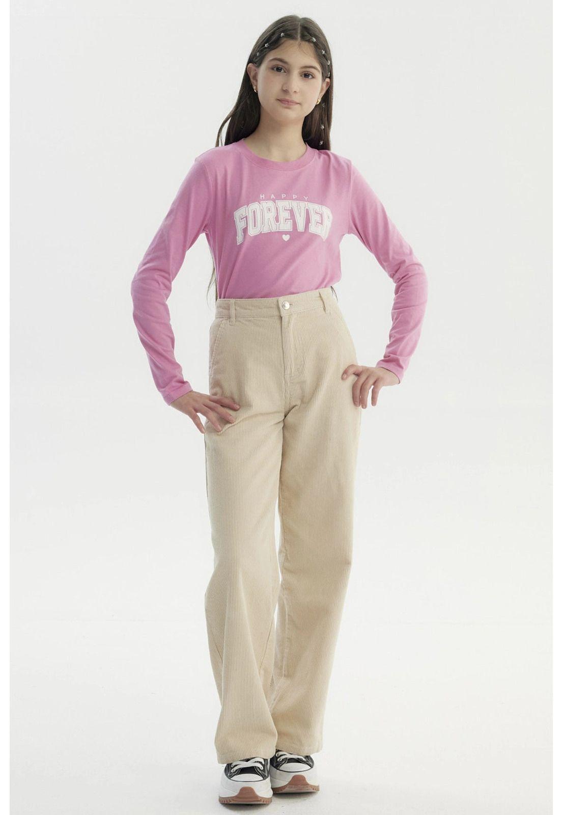 Pantalón Niña Wide Leg Beige-3