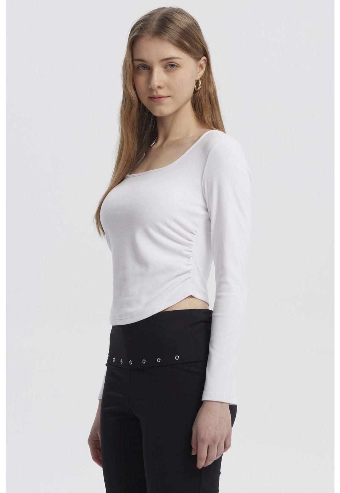 Polera Mujer Basic Blanco-1