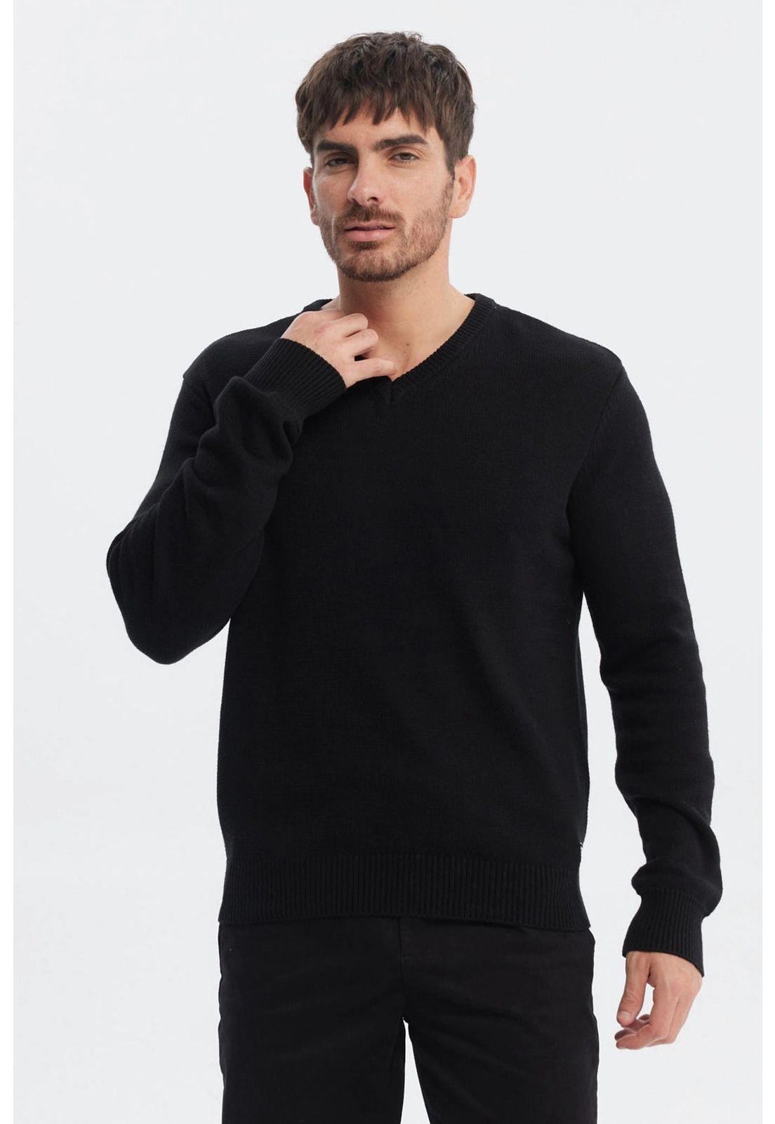 Sweater Hombre Básico Negro - ll-0