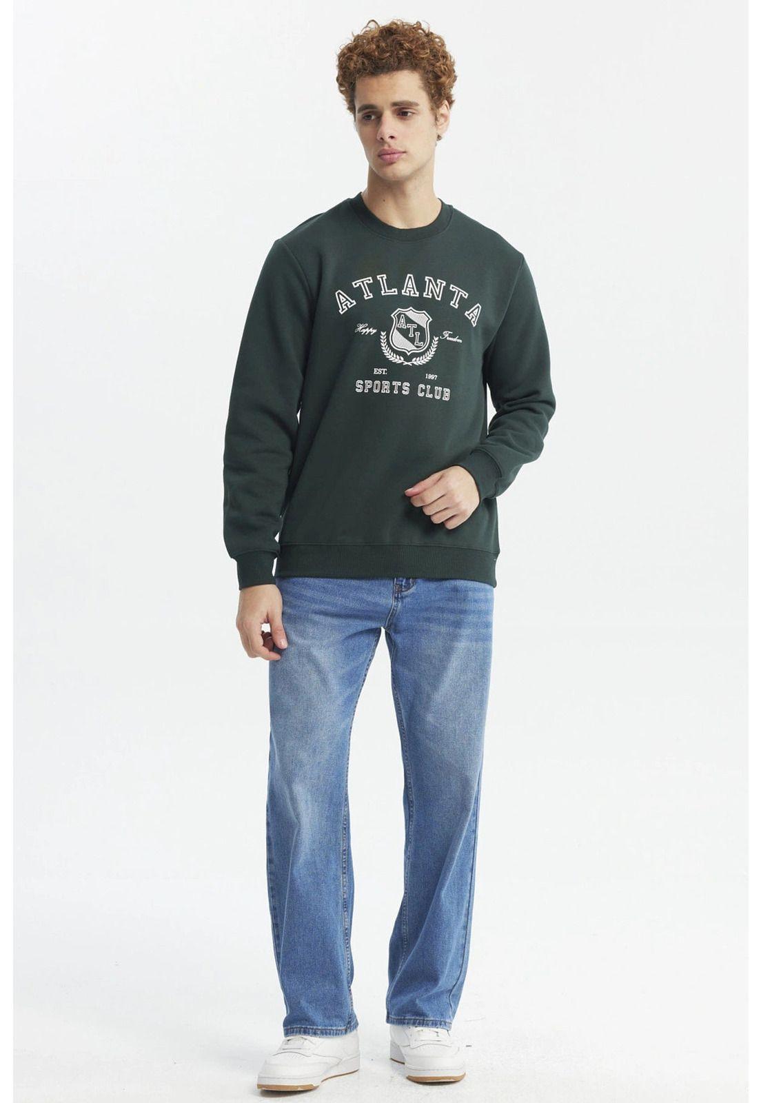 Polerón Hombre Slim Verde-3