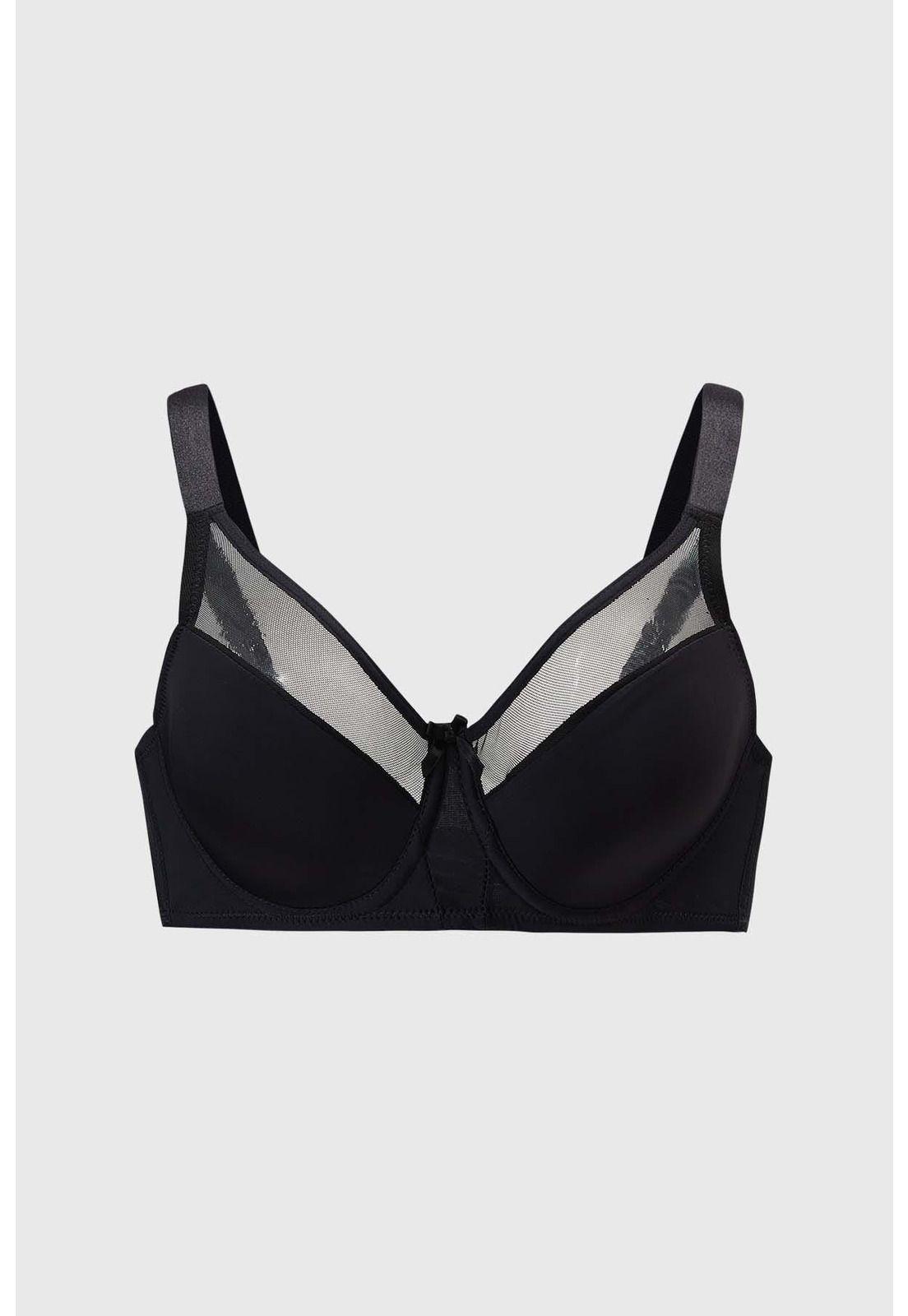 Sostén Mujer Detalle Mesh Negro-0