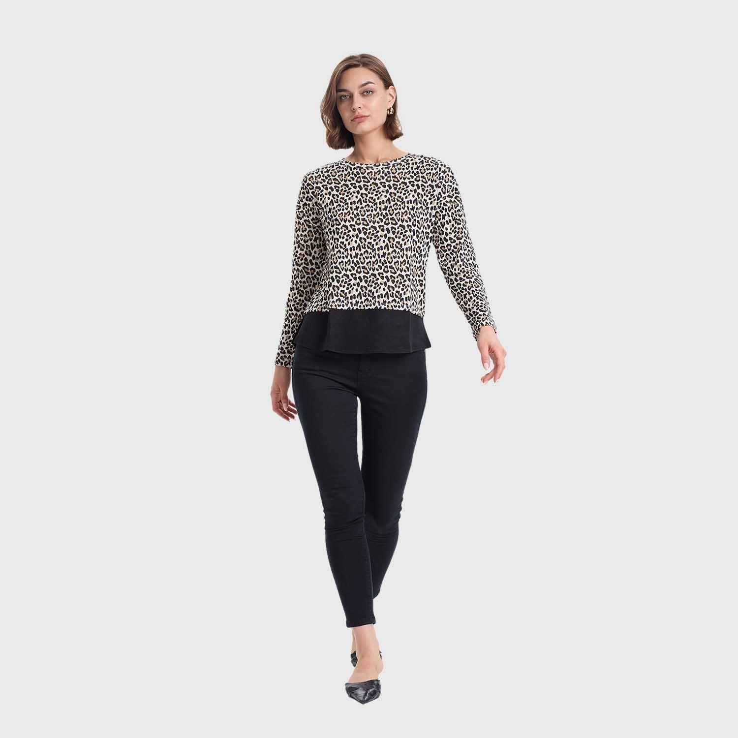 Sweater Mujer Con Faldón Beige Fashion's Park-3