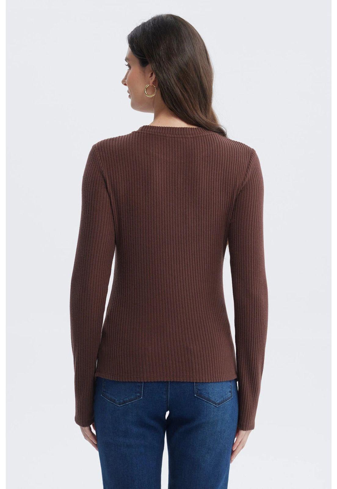 Polera Mujer Ajustado Café Claro-2