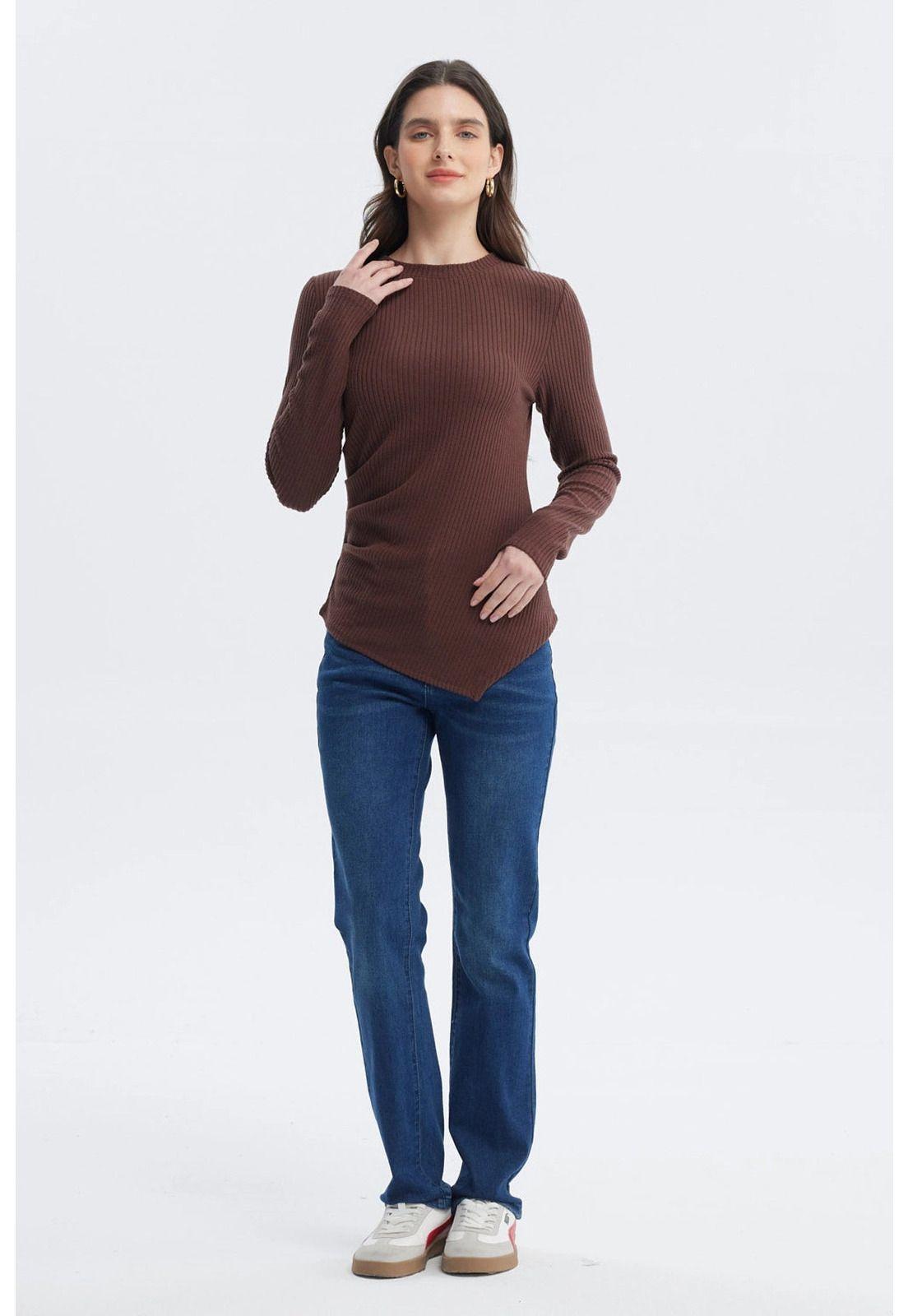 Polera Mujer Ajustado Café Claro-3