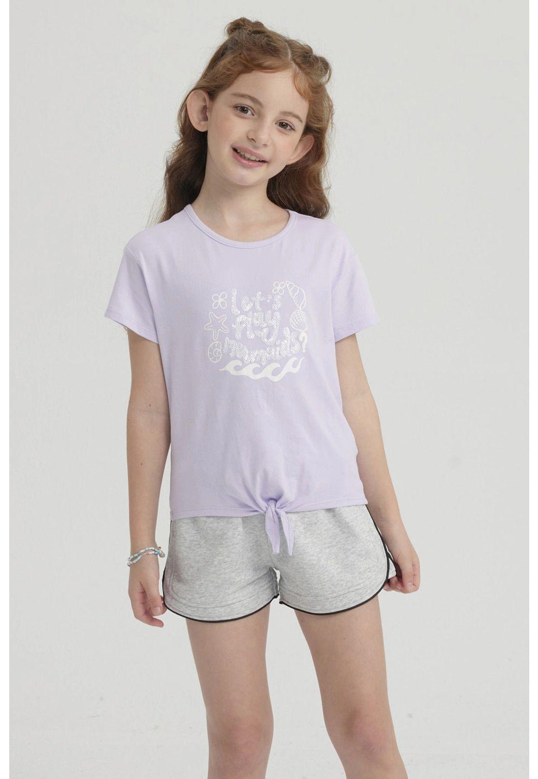 Short Niña Con Cordón Gris Melange-0