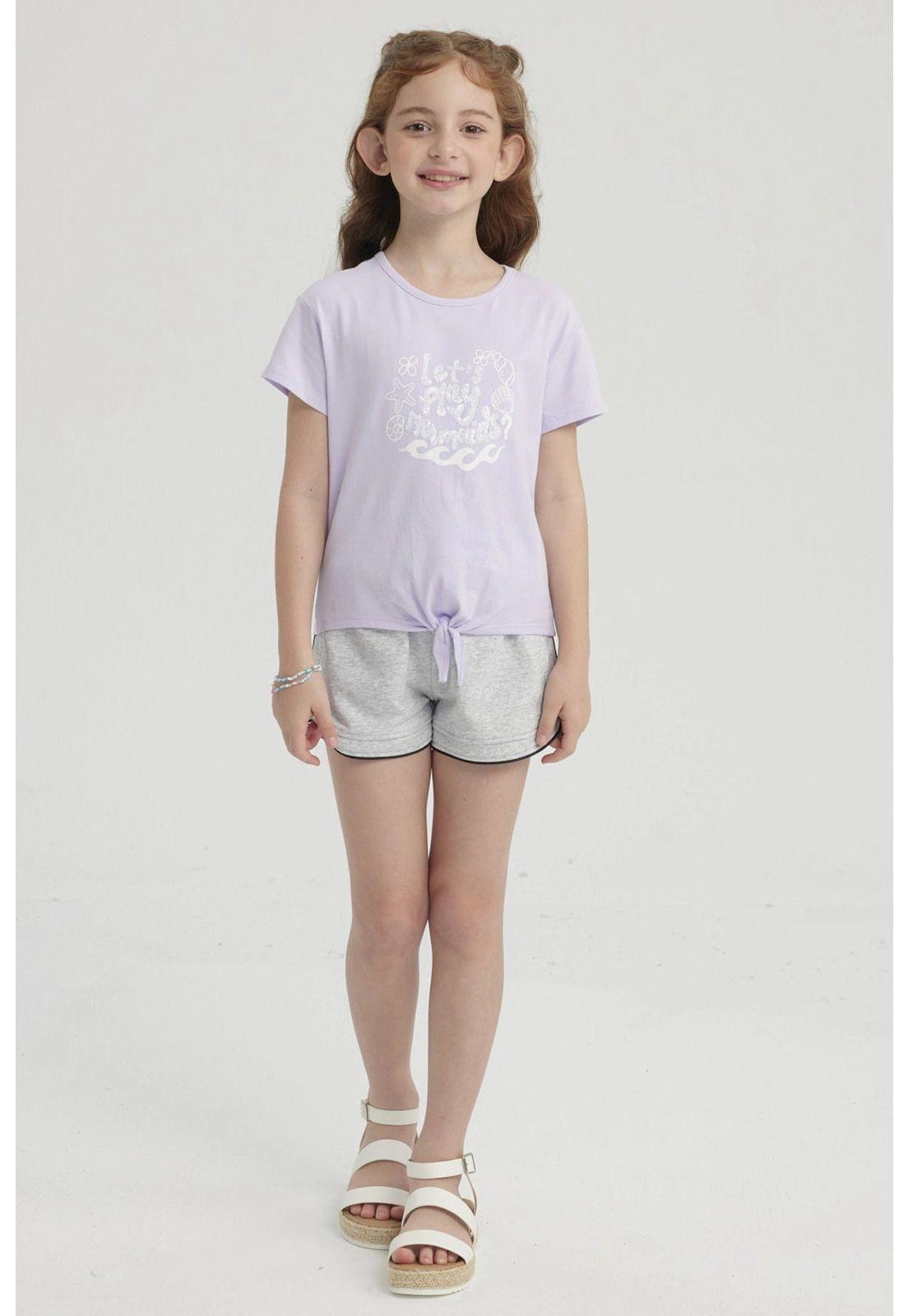 Short Niña Con Cordón Gris Melange-3