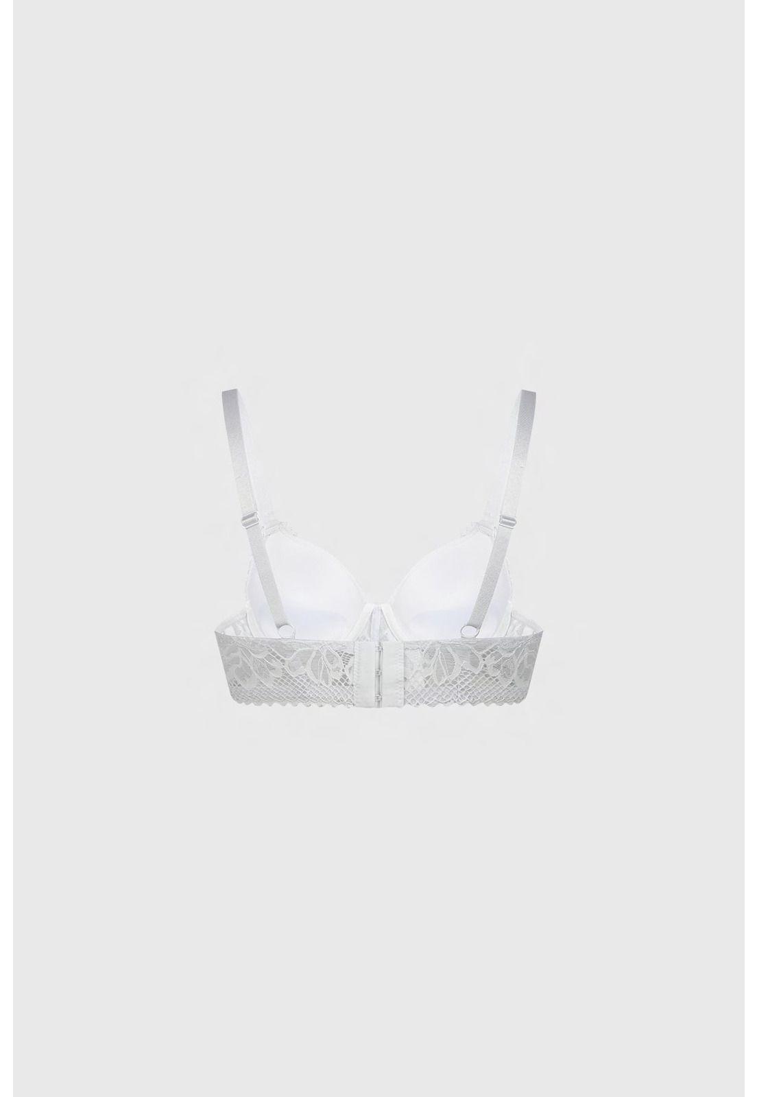 Sostén Mujer Push Up Detalle Encaje Blanco-1