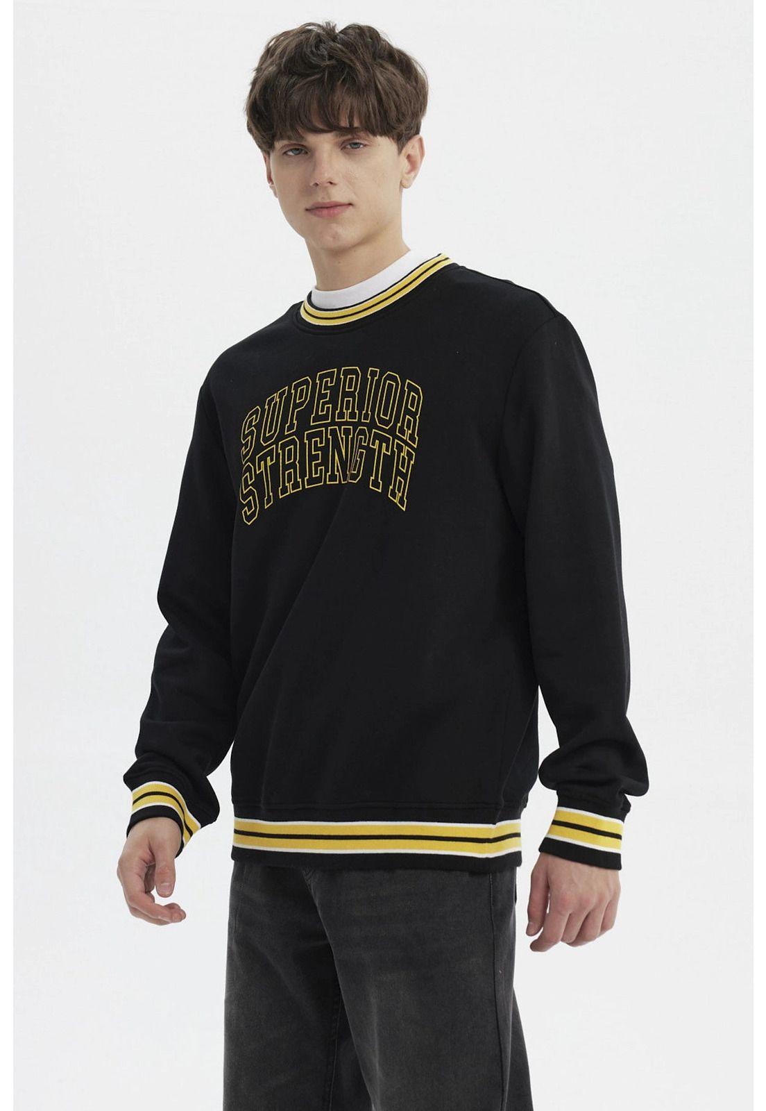 Polerón Hombre Slim Negro - Vlll-1