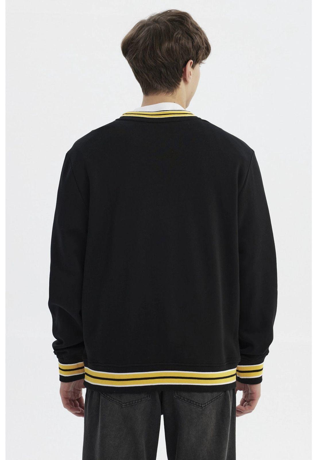 Polerón Hombre Slim Negro - Vlll-2
