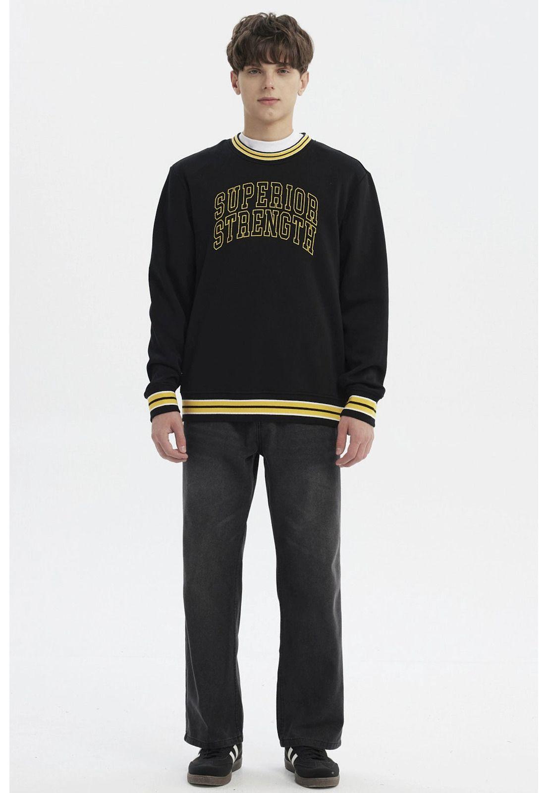 Polerón Hombre Slim Negro - Vlll-3