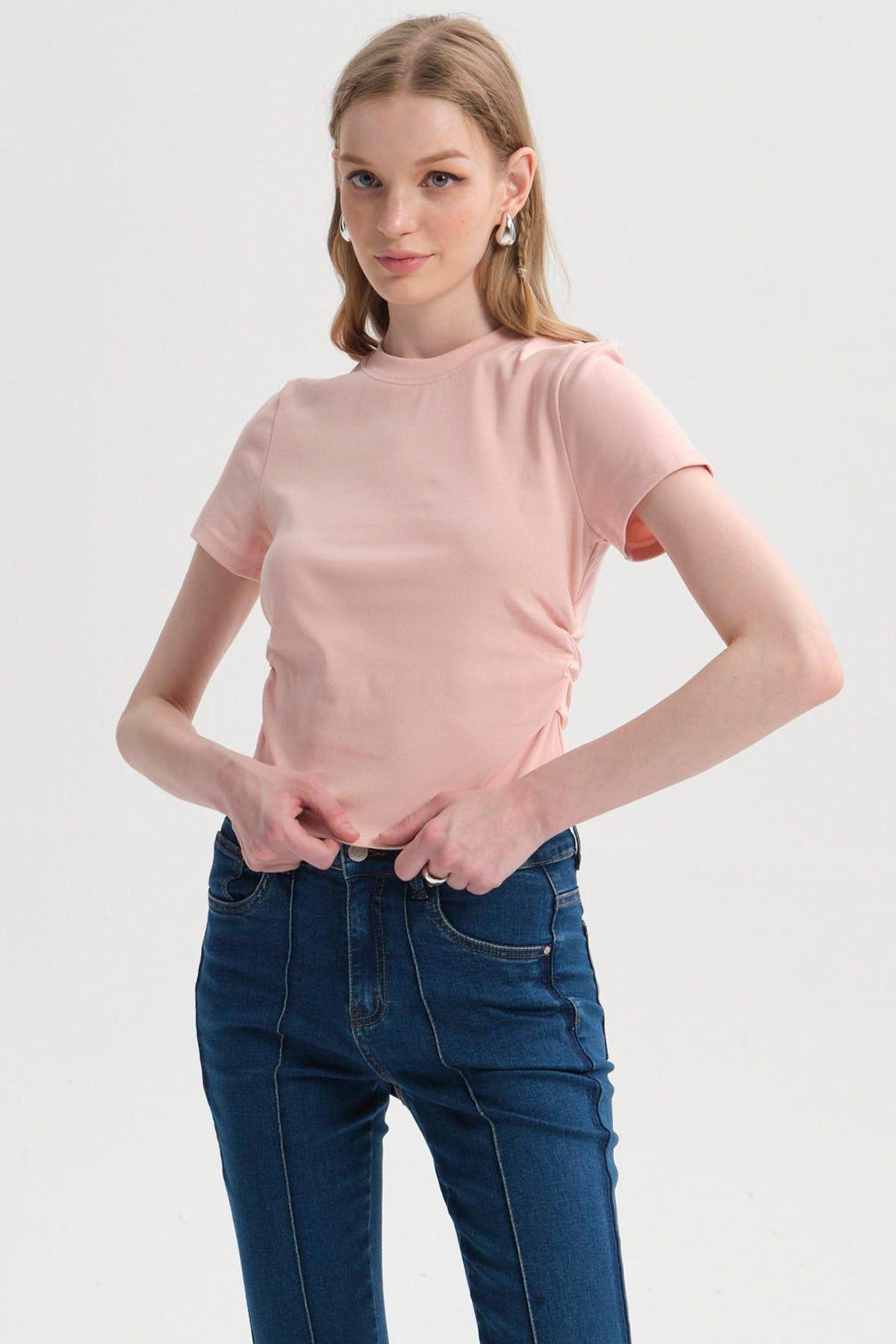 Polera Mujer Recogido Palo Rosa-0