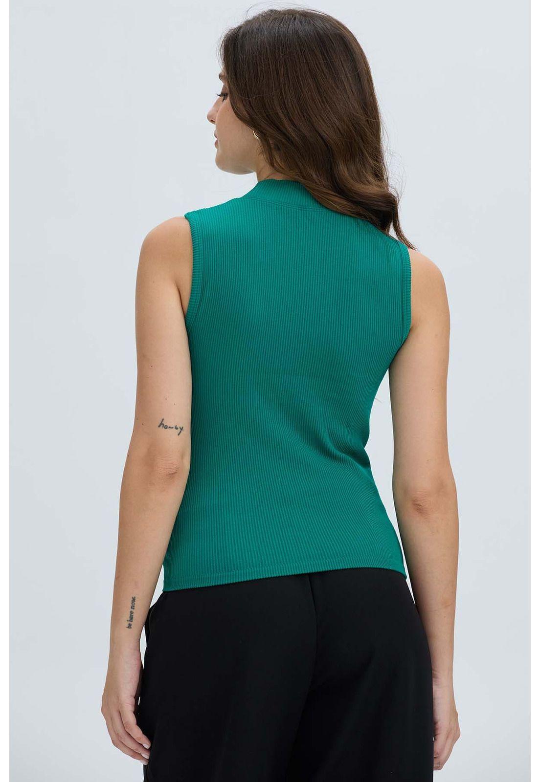 Polera Mujer Rib Verde-2