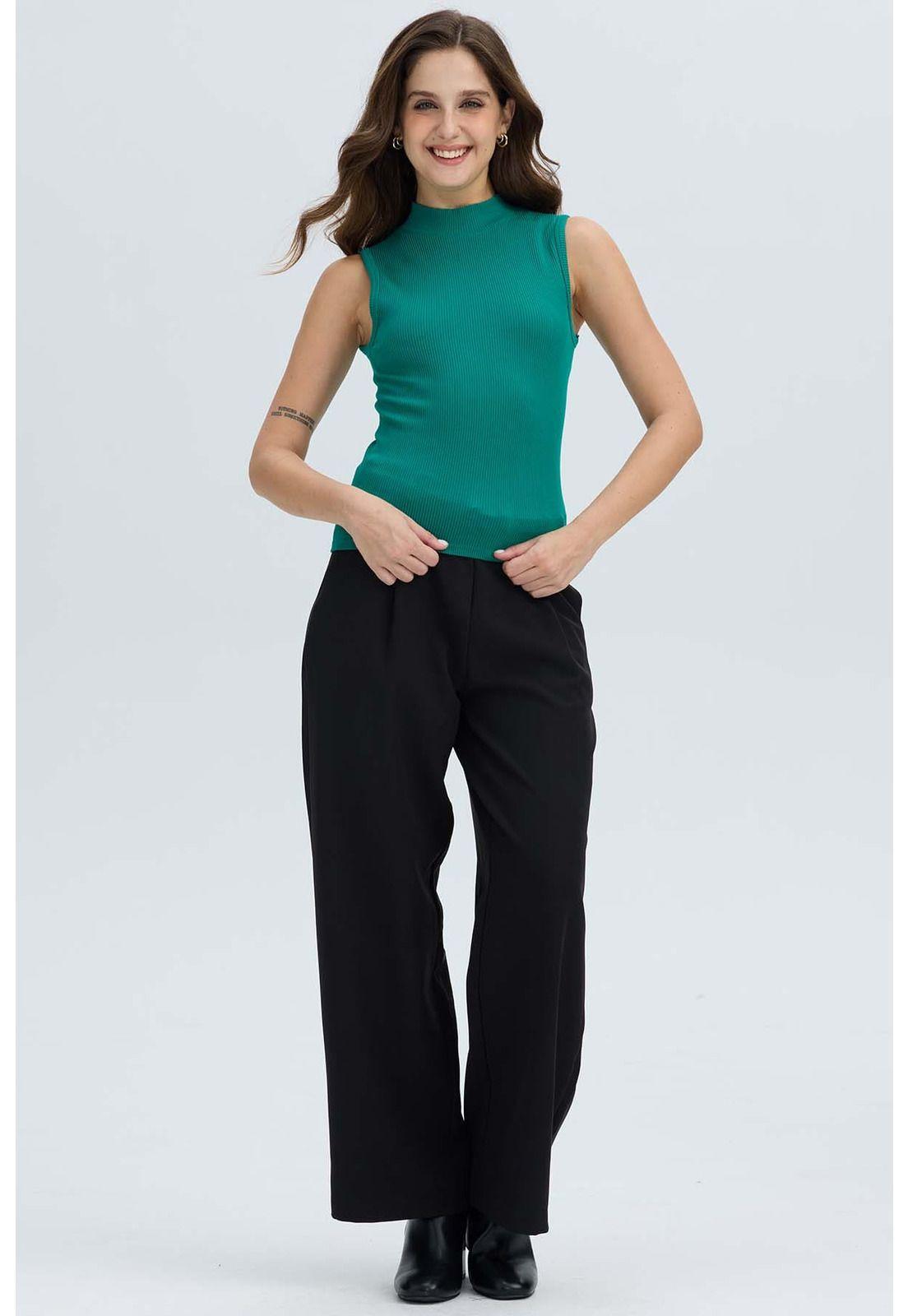 Polera Mujer Rib Verde-3