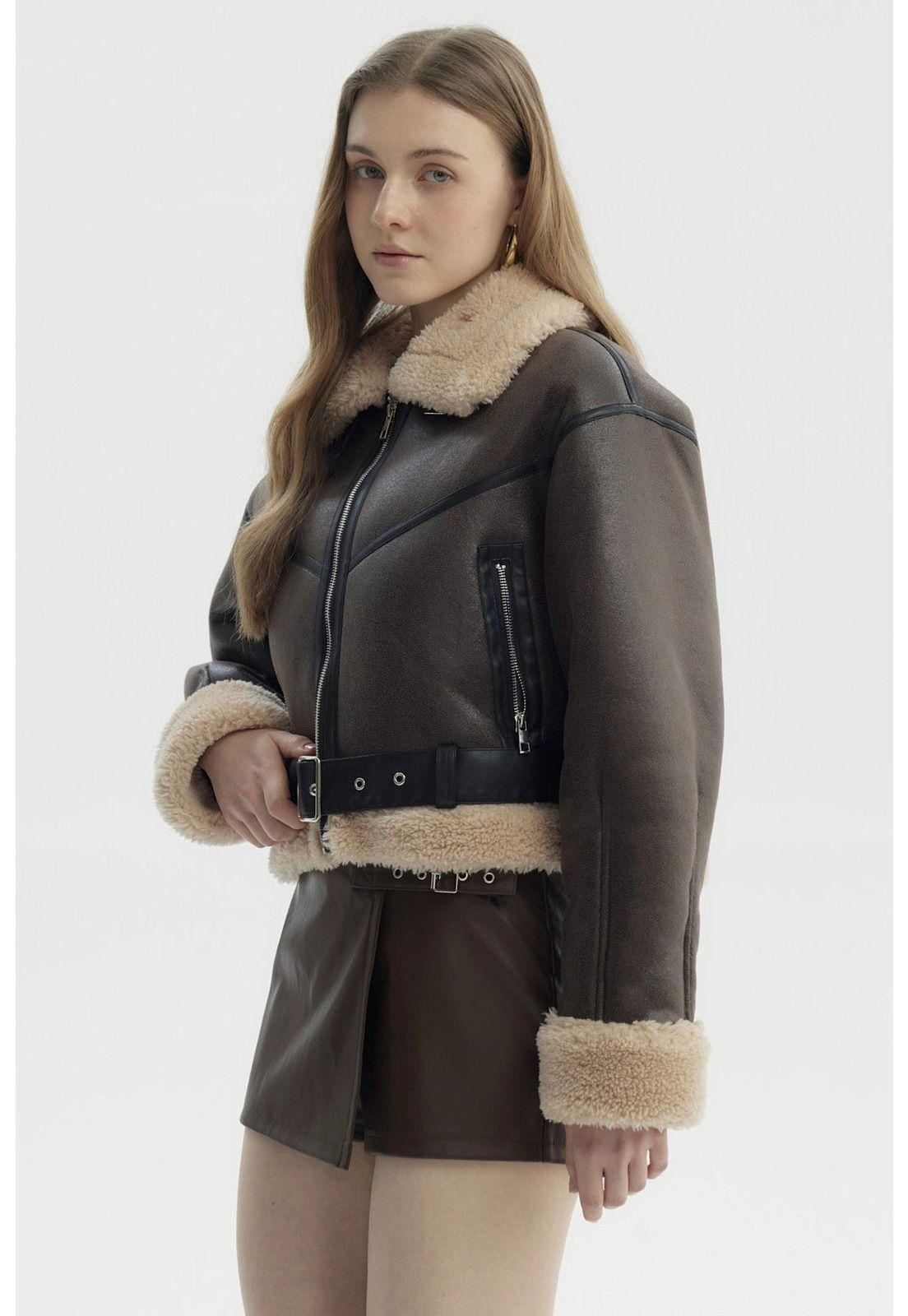Chaqueta Mujer Aviador Café - ll-1