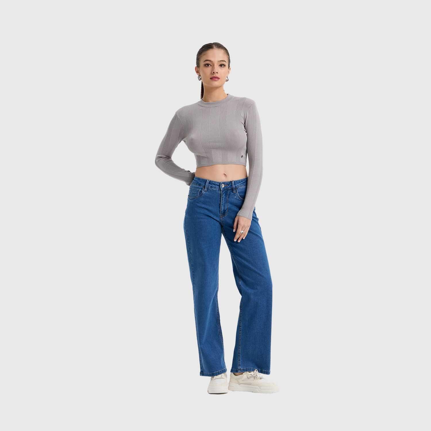 Sweater Mujer Aplicación Colores Gris Fashion's Park-3