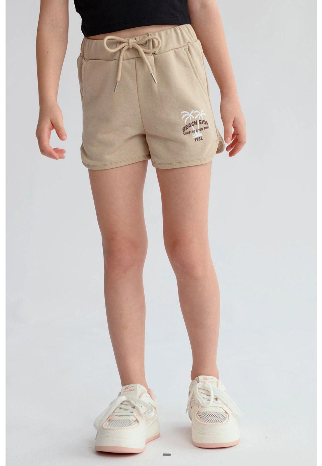 Short Niña Mini Print Beige-0