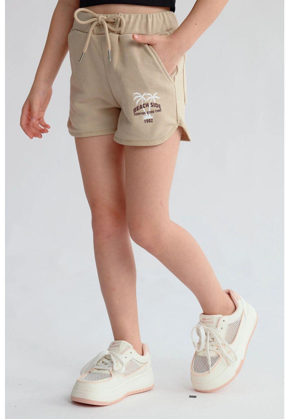 Short Niña Mini Print Beige-1