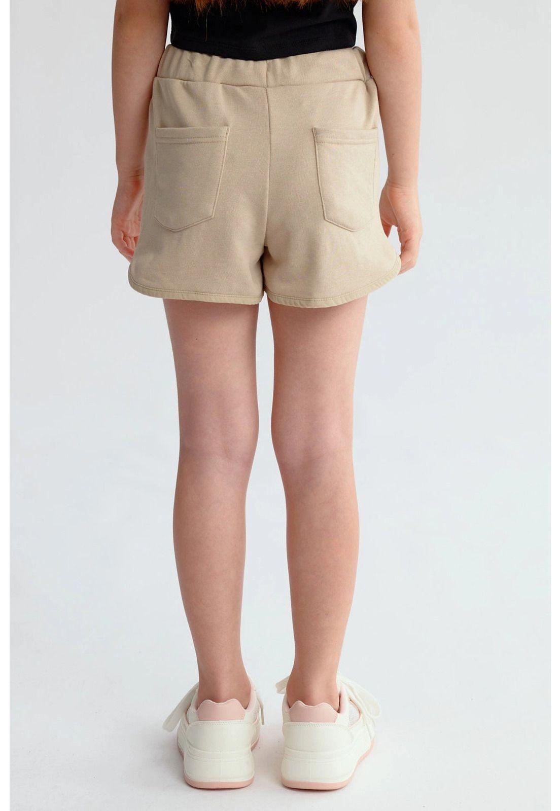 Short Niña Mini Print Beige-2