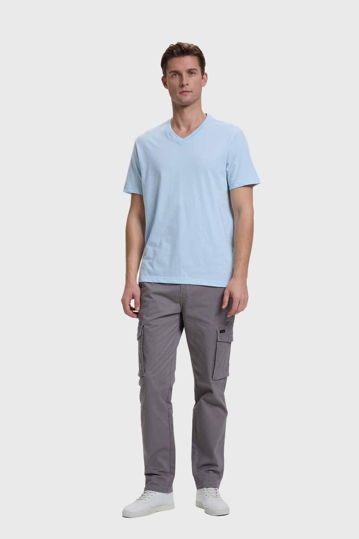 Polera Hombre Casual Básica Celeste-3