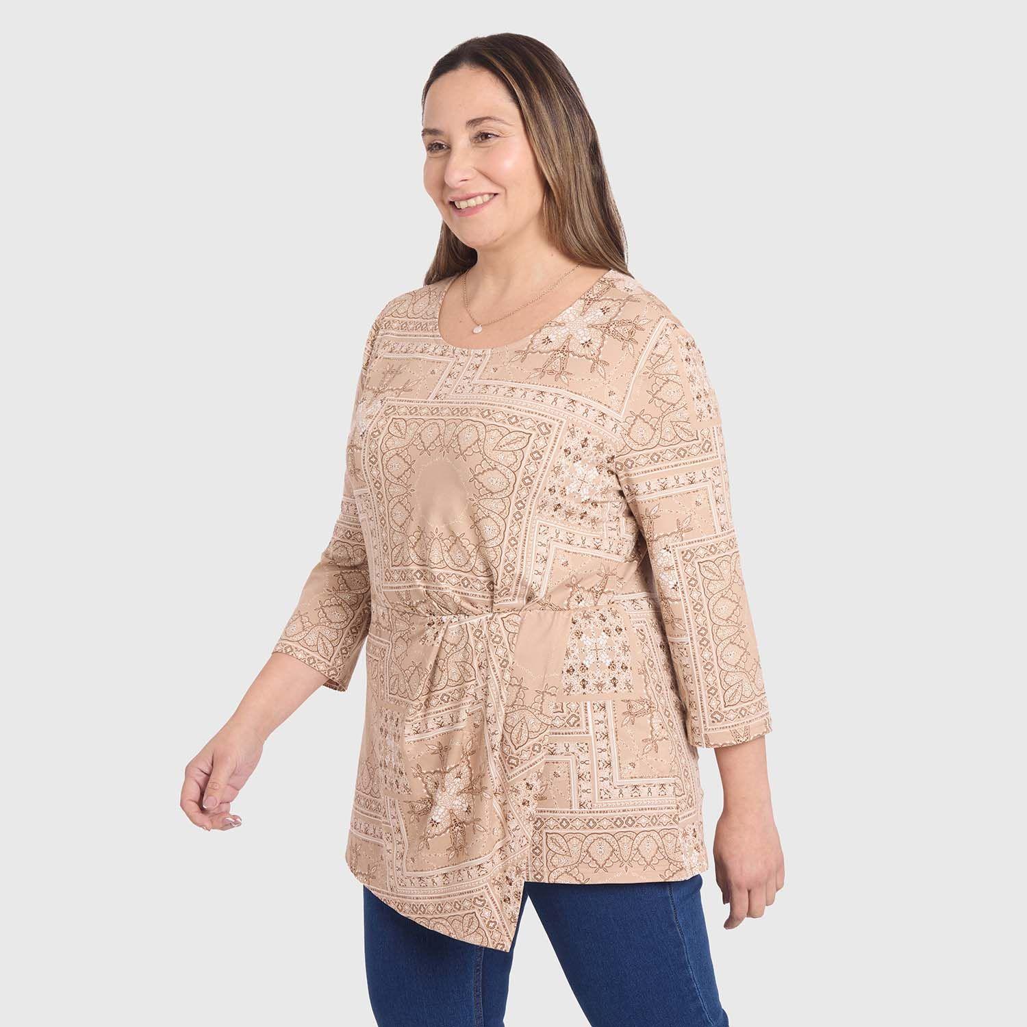 Polera Mujer Estampada Beige Fashion´s Park-1