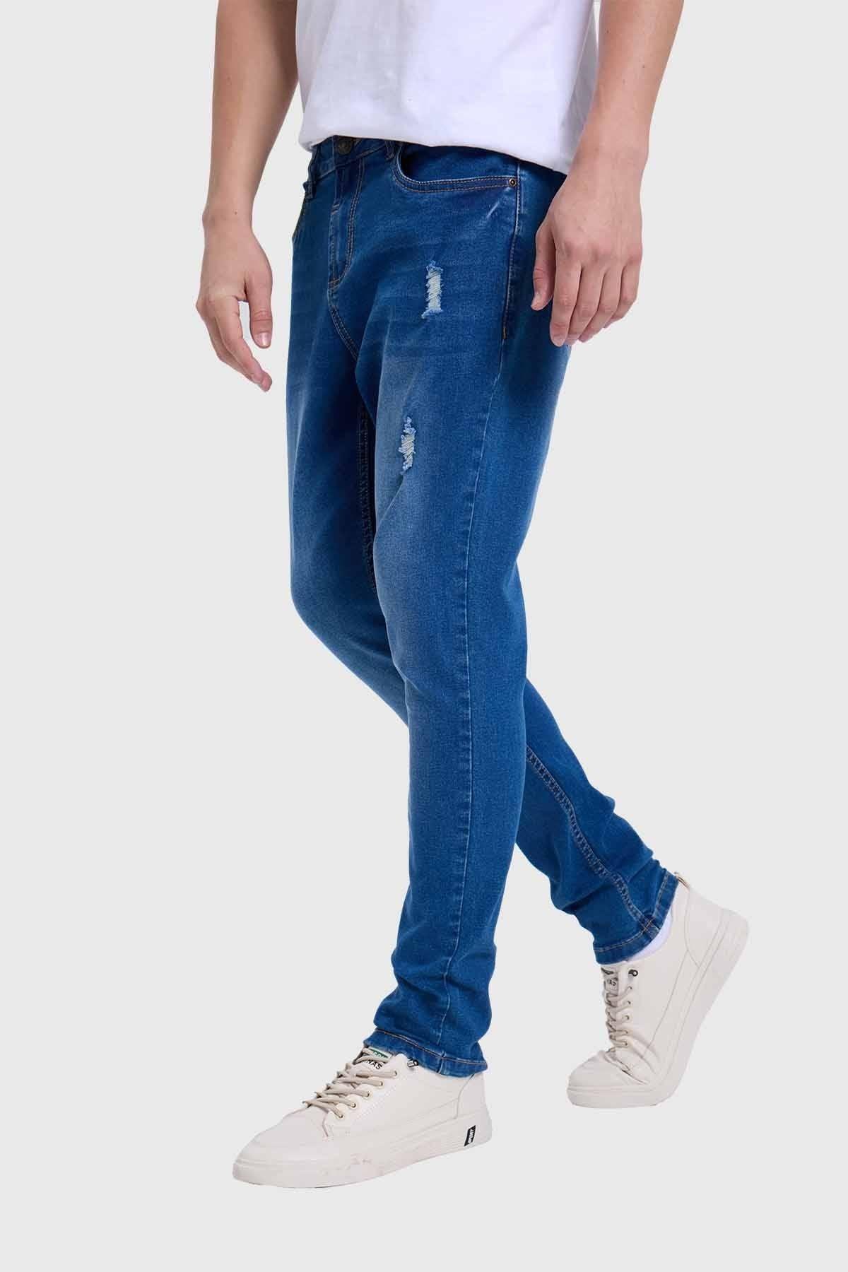 Jeans Hombre Skinny Rotura Azul-1