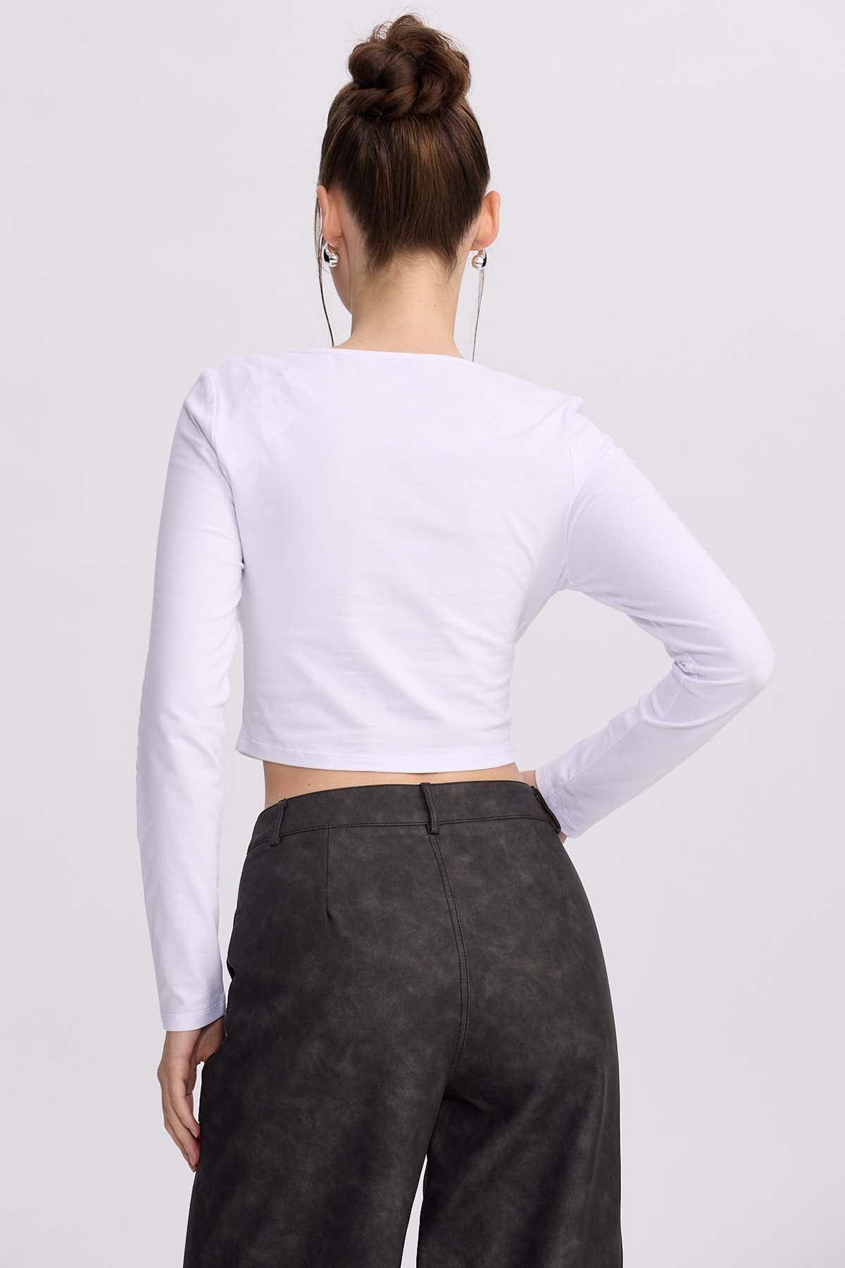Polera Mujer Lisa Blanco-2