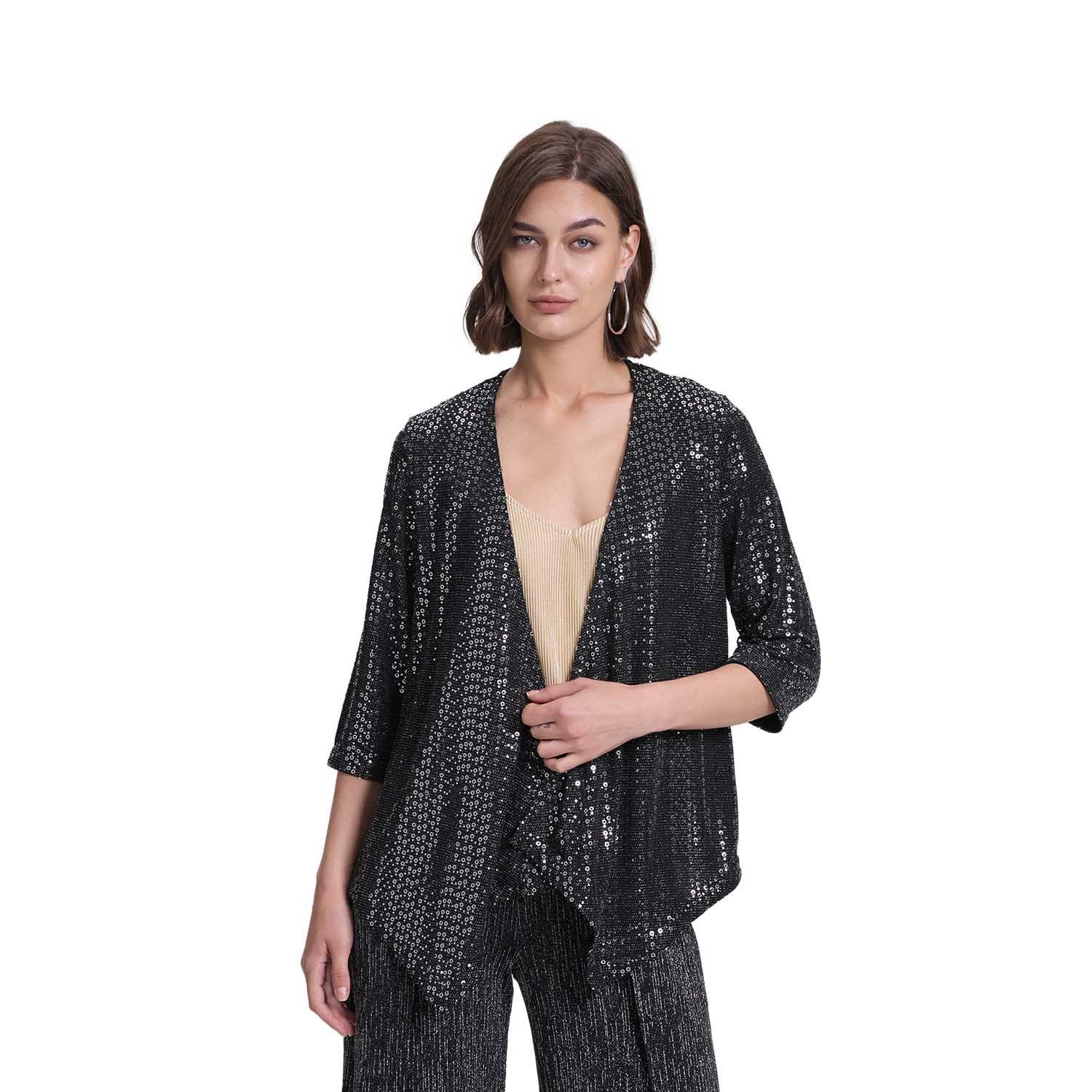 Blusa Mujer Bolero Fiesta Negro Fashion's Park-0