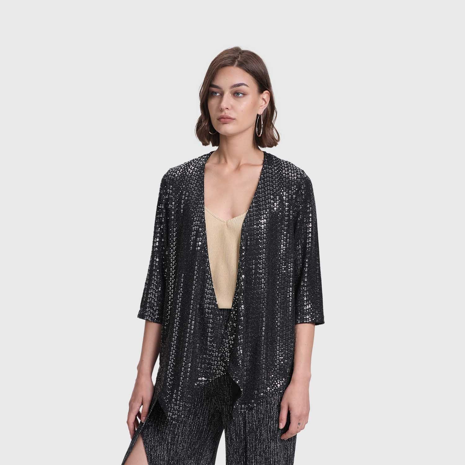 Blusa Mujer Bolero Fiesta Negro Fashion's Park-1