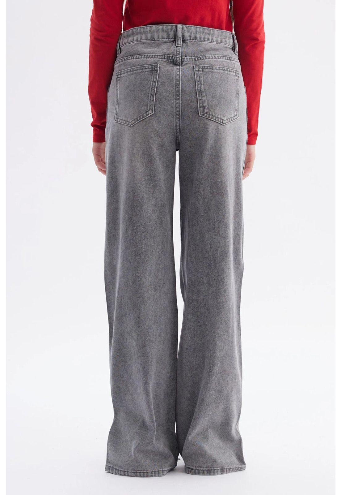 Jeans Niña Wide Leg Gris-2